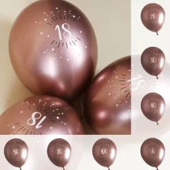 Geburtstagsdekoration 6 Luftballons in Rosé