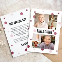 Geburtstagseinladung mit 6 Fotos und Ihren Wunschtexten