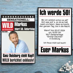 Geburtstagseinladung - WILD auf Geburtstag - mit Ihren Wunschtexten