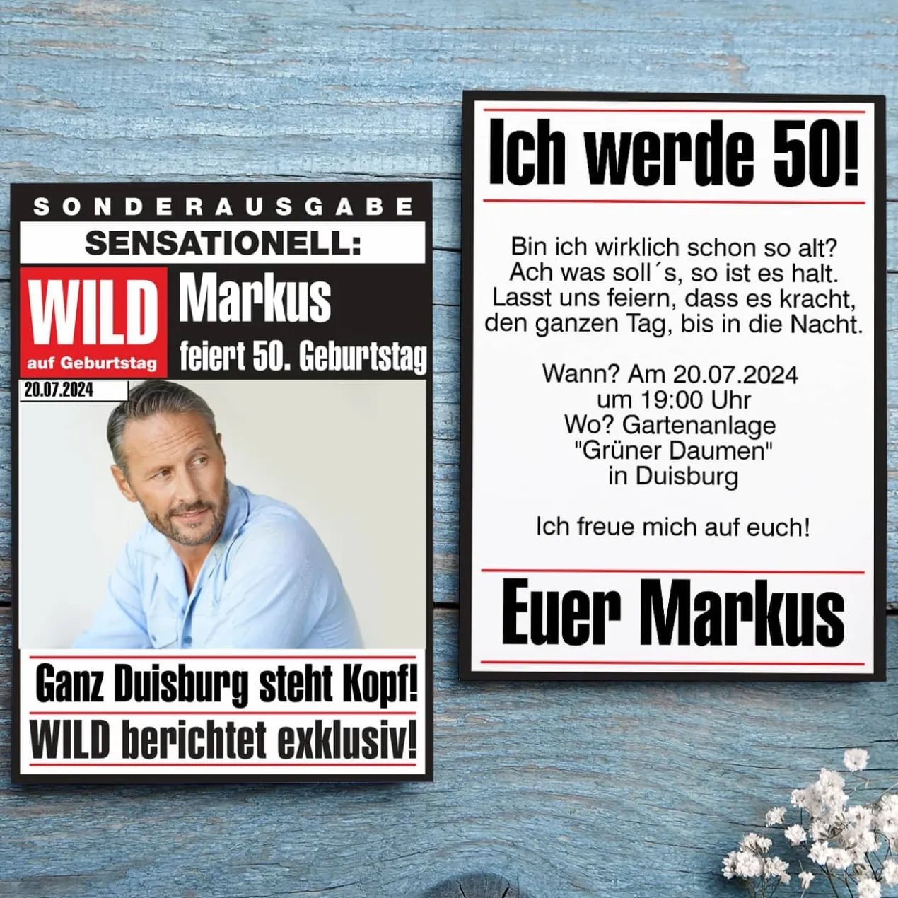 Geburtstagseinladung - WILD auf Geburtstag - mit Ihren Wunschtexten