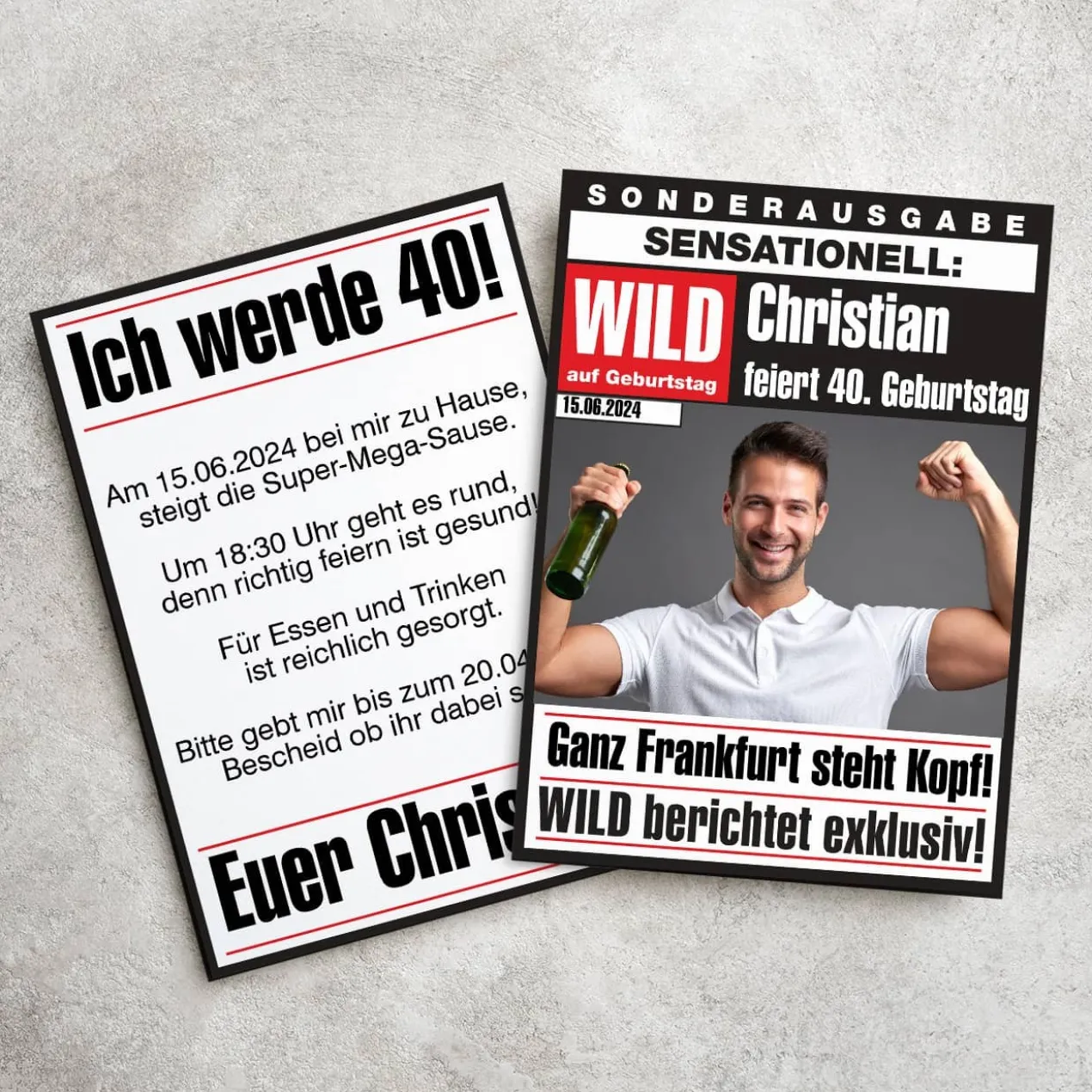 Geburtstagseinladung - WILD auf Geburtstag - mit Ihren Wunschtexten