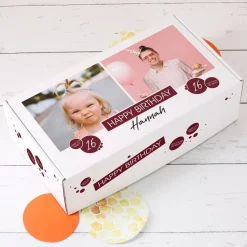 Geburtstags-Geschenkbox mit 2 Fotos & Farbauswahl