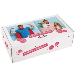 Geburtstags-Geschenkbox mit 2 Fotos & Farbauswahl