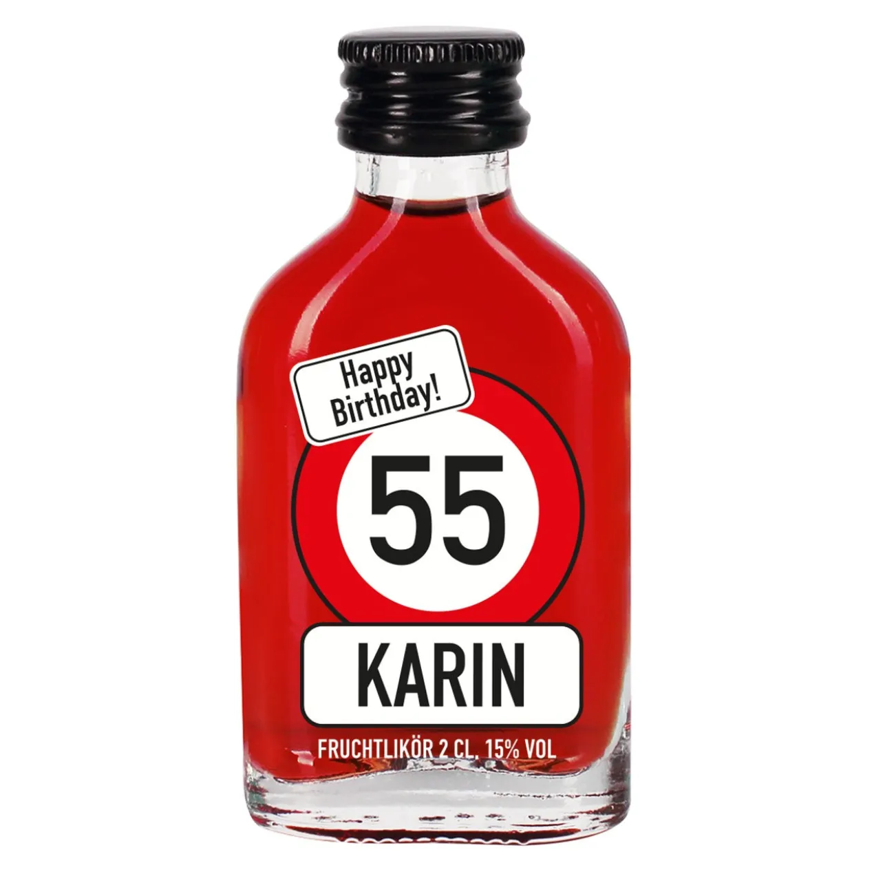 Geburtstagsschnaps mit Name und Alter - Verkehrszeichen