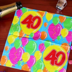 Geburtstagsservietten Ballon zum 40.