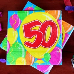 Geburtstagsservietten Ballon zum 50.