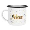 Geburtstagstasse aus Emaille mit Alter und Name bedruckt