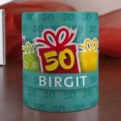 Gefüllte Geschenkbox zum 50. Geburtstag