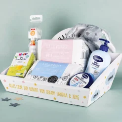 Gefüllter Geschenkkorb zur Geburt - ein rundum perfektes Geschenk