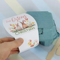Gefüllte Schokoeier zu Ostern - mit Ihrem Wunschnamen | 4 Löffeleier