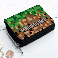 Geldbörse mit Pixelmotiv und Name für Kinder & Jugendliche