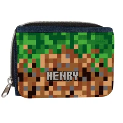 Geldbörse mit Pixelmotiv und Name für Kinder & Jugendliche