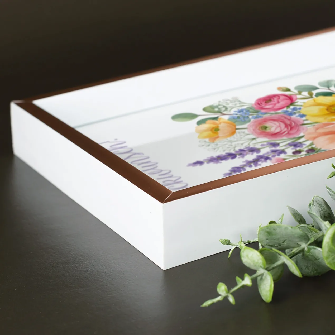 Geldgeschenk Bilderrahmen als Wunscherfüller mit Blumen & Wunschtext | Kreatives Geschenk für Geld