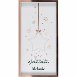Geldgeschenk Bilderrahmen - Frohe Weihnachten - mit Stern & Name personalisiert | Weihnachtsgeschenk