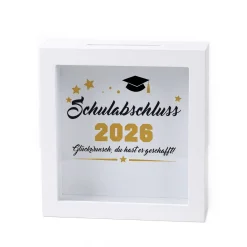 Geldgeschenk Bilderrahmen Spardose zu Schulabschluss, Abitur, Bachelor, Master & Ausbildung
