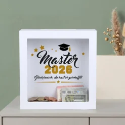 Geldgeschenk Bilderrahmen Spardose zu Schulabschluss, Abitur, Bachelor, Master & Ausbildung