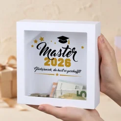 Geldgeschenk Bilderrahmen Spardose zu Schulabschluss, Abitur, Bachelor, Master & Ausbildung