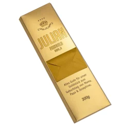 Geldgeschenk 300g Schokolade in Goldbarren-Optik mit Umschlag und Wunschtext