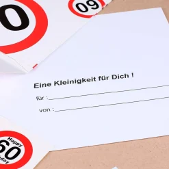 Geldgeschenk mit Verkehrszeichenmotiv zum 60. Geburtstag