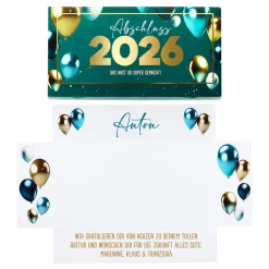 Geldgeschenk zum Abitur 2026 - Box mit Goldprägung, Name & Wunschtext