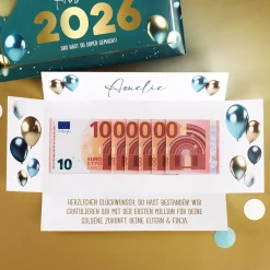 Geldgeschenk zum Abitur 2026 - Box mit Goldprägung, Name & Wunschtext
