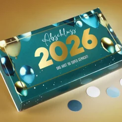 Geldgeschenk zum Abitur 2026 - Box mit Goldprägung, Name & Wunschtext