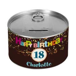 Geldgeschenk zum Geburtstag - Spardose mit Name und Alter