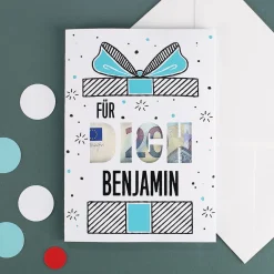Geldgeschenk zum Geburtstag - Persönliche Karte mit Aussparung für Geldscheine