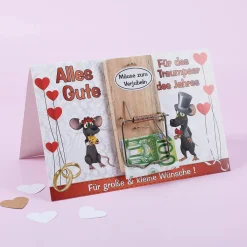 Geldgeschenk zur Hochzeit - Karte mit Mausefalle