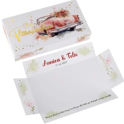 Geldgeschenk zur Hochzeit - persönliche Geschenkbox mit Goldfolie veredelt