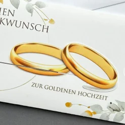 Geldgeschenk zur Hochzeit - Ziehkarte mit Ringen und Ihrem Text