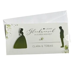 Geldgeschenk zur Hochzeit - Ziehkarte mit Brautpaar