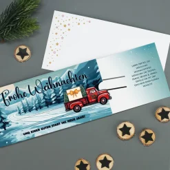 Geldgeschenk zu Weihnachten - Ziehkarte mit Pickup & Wunschtext