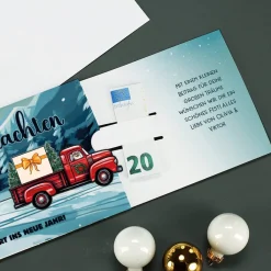 Geldgeschenk zu Weihnachten - Ziehkarte mit Pickup & Wunschtext
