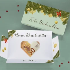 Geldgeschenk zu Weihnachten - Überraschungsbox mit persönlichem Aufdruck