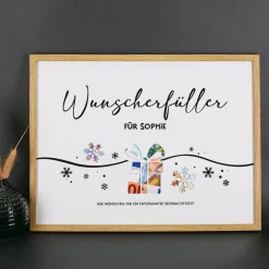 Geldgeschenk zu Weihnachten - Bilderrahmen mit 3 Zeilen Wunschtext, 30x40cm