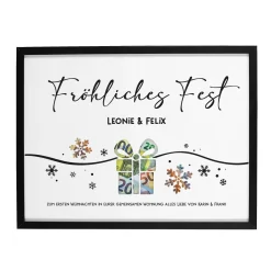 Geldgeschenk zu Weihnachten - Bilderrahmen mit 3 Zeilen Wunschtext, 30x40cm
