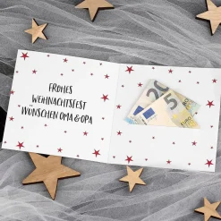 Geldkarte "Fröhliche Weihnachten" mit Name und Wunschtext