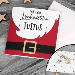 Geldkarte "Fröhliche Weihnachten" mit Name und Wunschtext