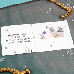 Geldkarte zum Geburtstag mit Name und Wunschtext