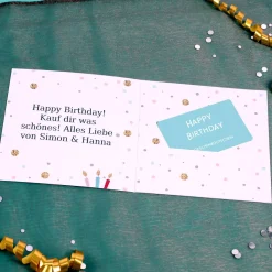 Geldkarte zum Geburtstag mit Name und Wunschtext