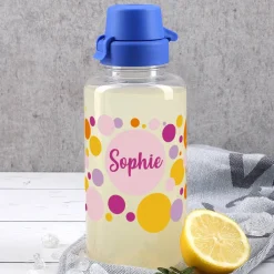 Gepunktete Trinkflasche mit Name für Mädchen 700ml