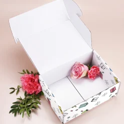 Geschenkbox 'Alles Gute' Mittelgroß | 21×8×15 cm | Geschenkverpackung mit bunten Motiven