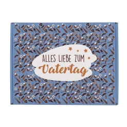 Geschenkbox 'Alles Liebe zum Vatertag' | Mittelgroß 21×8×15 cm | Blau mit Motiven
