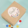 Geschenkbox 'Danke' mittelgroß | Floraler Kraftpapier-Look, rundum bedruckt | 21×8×15 cm