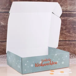 Geschenkbox 'Fröhliche Weihnachten' mit Wichtelmotiv | XL Geschenkverpackung für große Geschenke