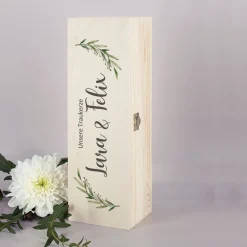 Geschenkbox für Kerzen - mit Zweigen, Wunschtext & Name bedruckt