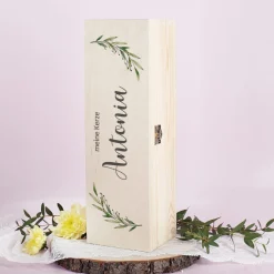 Geschenkbox für Kerzen - mit Zweigen, Wunschtext & Name bedruckt