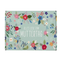 Geschenkbox für Mama zum Muttertag | Mittelgroß mit Blumenmotiv und Spruch