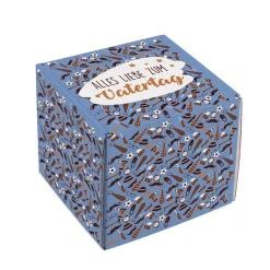Geschenkbox für Tassen und andere Kleinigkeiten | Alles Liebe zum Vatertag | Blau mit Motiven